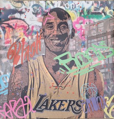 TALION (née en 1989). "Kobe Bryant", acrylique sur sérigraph…
