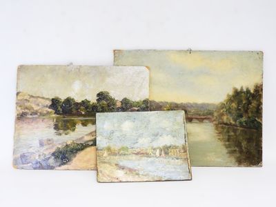 École fin du XIXe siècle. Vues fluviales. - Photo 1