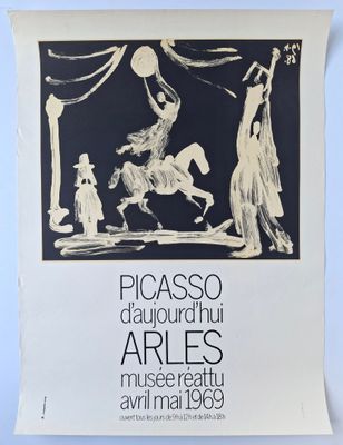 a black and white poster with an image of a woman on a horse