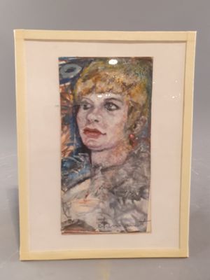 une image représentant un tableau d'une femme, dans un cadre blanc