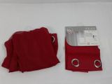 two pairs of red cloths with silver rings on them