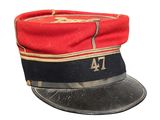 an image of a red and black hat with the number 47 on it