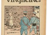 un vieux livre avec une image représentant deux hommes en uniforme