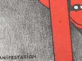 a drawing of a devil with a red tie on