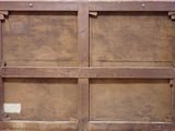 an old wooden box that has been turned into a bookcase
