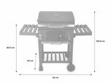 the dimensions of a barbecue grill with the width of the grill