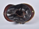 a brown leather hat with a brown leather band
