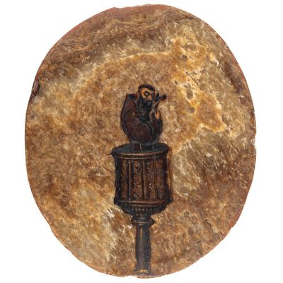 Paire D'Assiettes À Mouton EN AlbÂTre Partiellement Peintes,…