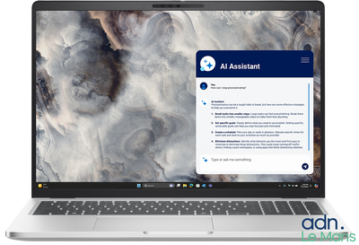 a laptop that is open with a message on the screen