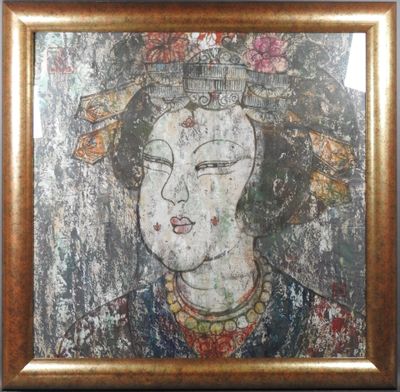 une image d'une peinture représentant une femme avec une couronne sur la tête