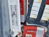 a plastic container filled with different types of electrical equipment