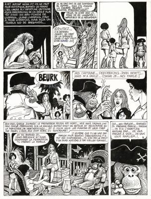 une bande dessinée en noir et blanc représentant un homme et une femme