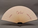 a fan that has writing on it on it