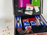 a box with cards and a pair of shoes inside of it