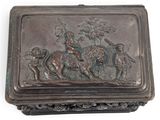 an image of a bronze box with a scene of a man and a woman