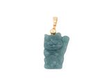 une image représentant un pendentif en forme de chat vert sur fond blanc
