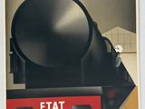 une affiche représentant un train sur les voies ferrées