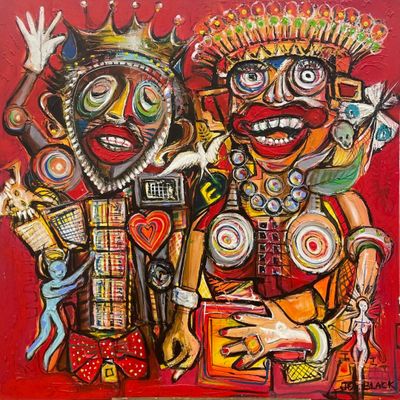 JO BLACK (XXe) Sans titre Acrylique sur toile