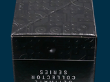 a black box with a label on it sitting on a table
