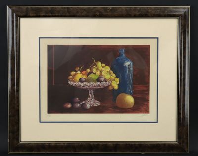 "Coupe de fruits", lithographie numérotée 146/180.