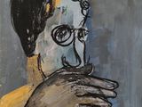 une image représentant un tableau d'un homme portant des lunettes et une chemise jaune