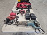 a table with tools on it and a bag on the table