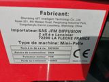 a label on the back of a red box