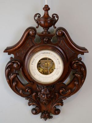 MALIZARD à Paris. Baromètre anéroïde en bois mouluré et scul…