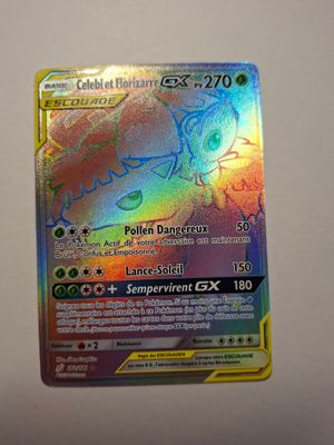 " Collection-PokÉMon-Carte : Celebi & Florizarre GX Rainbow