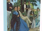 la couverture d'un livre sur laquelle figure une peinture représentant un groupe de personnes assises sur un banc