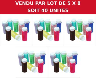 pack of 8 bottles of different colors of ink for printing