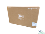 a cardboard box that is open on a white surface