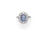 a sapphire and diamond cluster ring