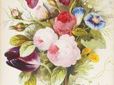 painting of a bouquet of flowers on a white background
