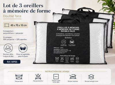 pack de 3 coussons de doudrez de forme