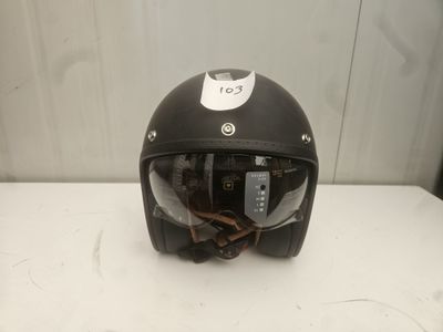 a helmet that is sitting on a table