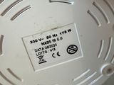 a close up of a white object with a label on it