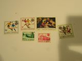 a lot of stamps on the wall of a room