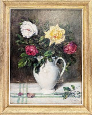 Laurent GSELL (1860-1944) "Nature morte aux pivoines"