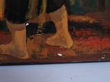 a painting of a man standing on a red carpet