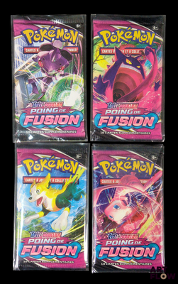 quatre paquets du jeu de cartes à collectionner Pokémon : Pokémon Fusion