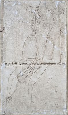 drawing of a woman sitting on a ledge with a bird in her hand