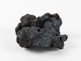 black lava on a white surface with a white background