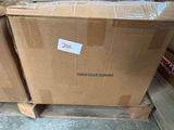 a large box that is sitting on a pallet in a warehouse