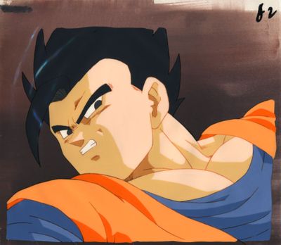cellule d'animation représentant le jeune Gohan de Dragon Ball