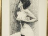 an image of a drawing of a woman in a white dress