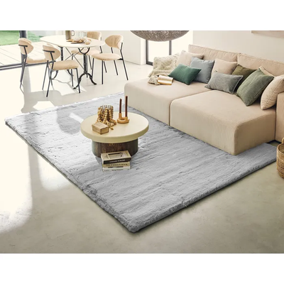 SEDEF - Tapis aspect fausse fourrure - 150x230 cm - Gris - E…