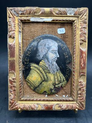 a painting of a man with a beard in a gold frame