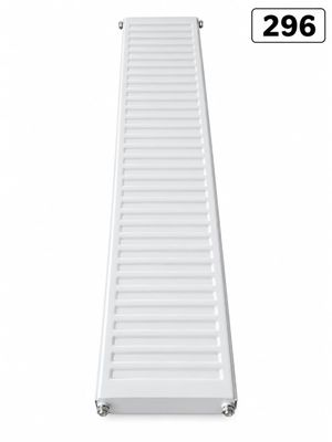 a close up of a white metal stair rail on a white background