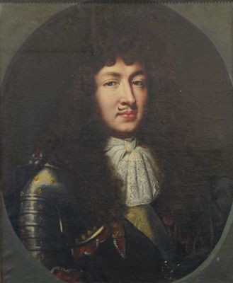 un tableau représentant un homme en armure, coiffé d'un casque